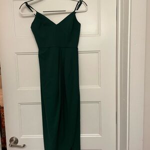 Lulu's Dark Green Strapless Dress